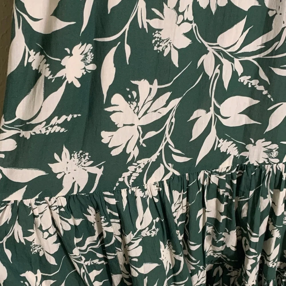 Abercrombie & Fitch Women's Trapeze Maxi Sundress Green Cream Sleeveless Boho XS